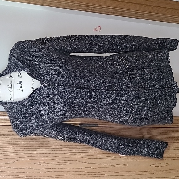 BKE Boutique zip up beaded pocket cardigan sweater - Picture 1 of 5